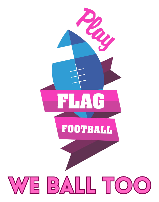 We Ball Too – flag football project logo